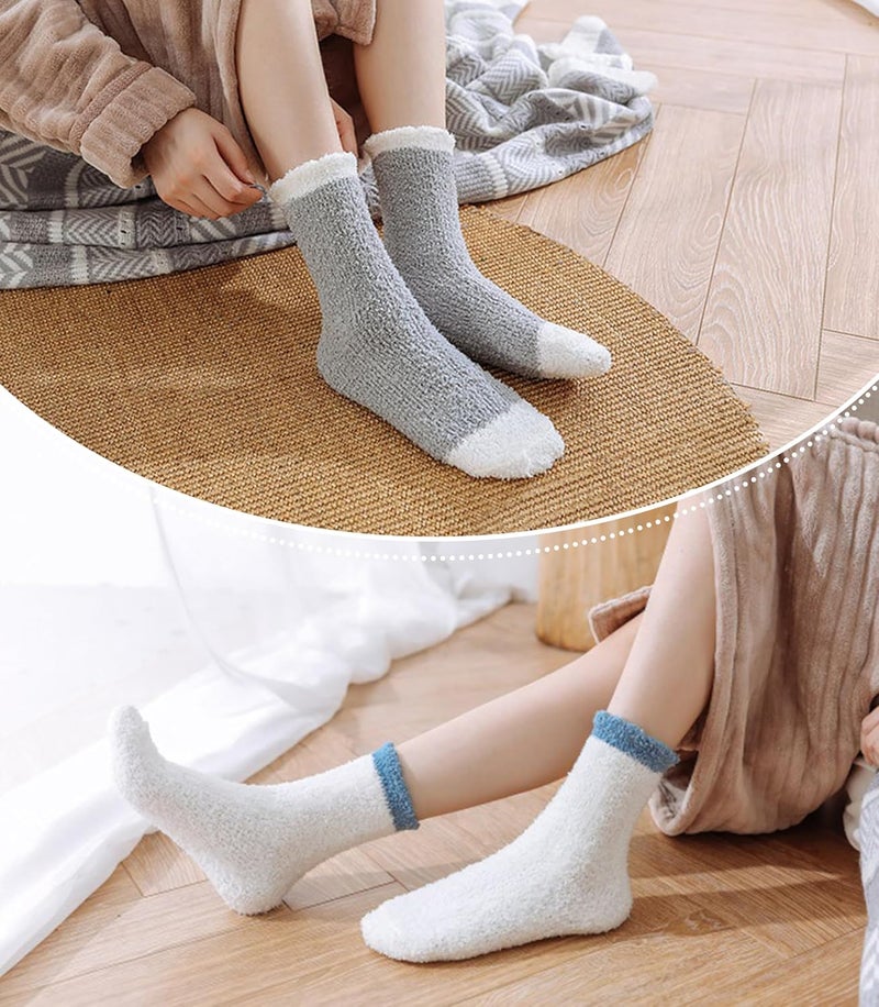 LINEMIN Womens Fuzzy Socks Cozy Fluffy Winter Warm Slipper Socks Microfiber Soft Home Sleeping Socks - Image 5